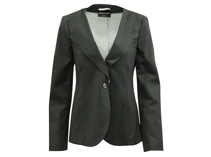 Autre Marque Contemporary Designer Grey Wool Jacket Polyester Elastane  ref.1285563