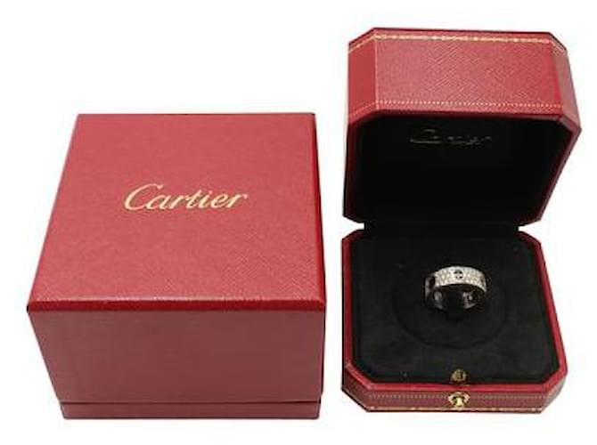 Cartier Love Ring em ouro branco com cerâmica preta e diamantes Prata  ref.1285578