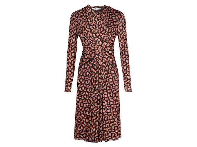 Diane Von Furstenberg Kleid mit Paisley-Muster Schwarz Nylon  ref.1285595
