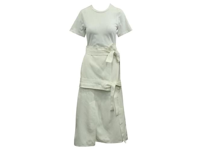 3.1 Phillip Lim Belted White Layering Dress Cotton Viscose  ref.1285610