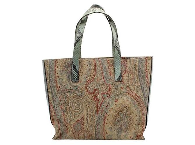 Etro Handtasche mit Schlangen- und Paisley-Print Mehrfarben Leder  ref.1285614
