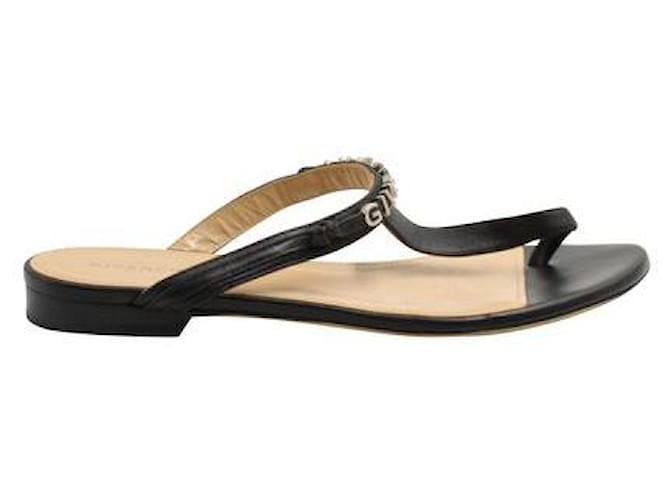 Givenchy Sandales à tongs Elba noires Givenchy Cuir  ref.1285620