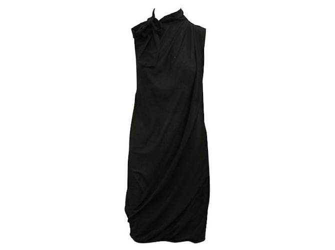 Balenciaga Vestido De Seda Negro Con Lazos  ref.1285630