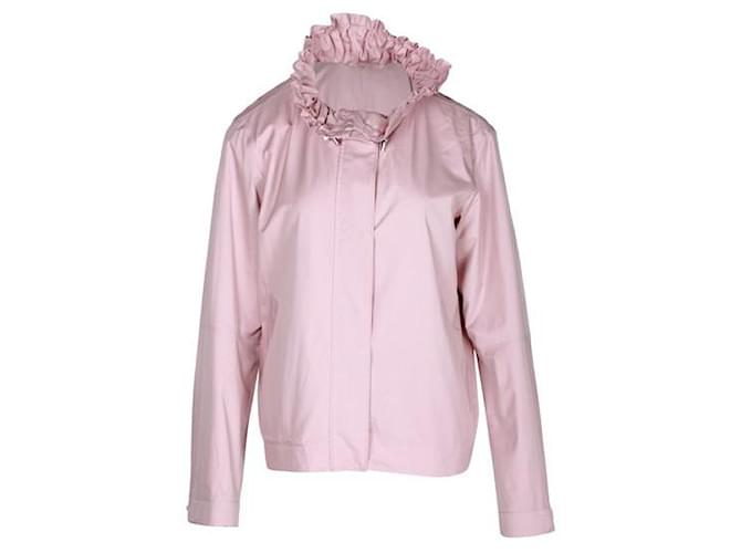 Loro Piana Ruched Collar Waterproof Windbreaker Jacket in Pink Polyamide  ref.1285637
