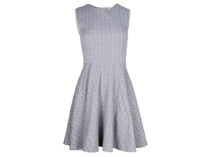 Diane Von Furstenberg Jeannie Blue Print Dress Suede Cotton Polyester  ref.1285664