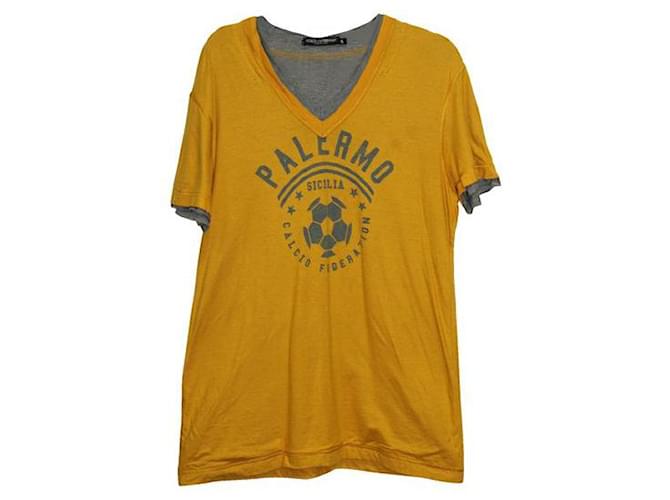 DOLCE & GABBANA T-shirt jaune Coton  ref.1285677