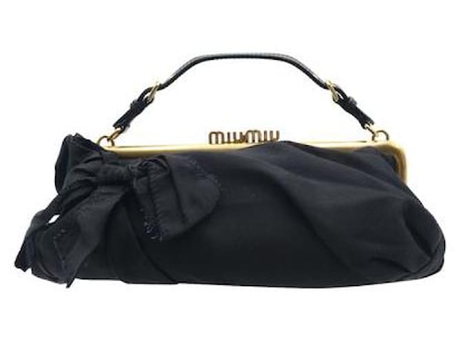 Miu Miu Clutch con lazo negro y dorado  ref.1285689