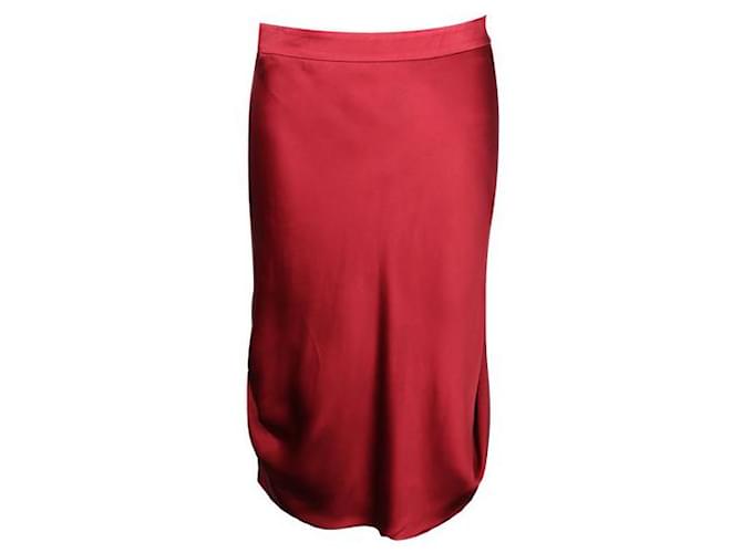 Giorgio Armani Dark Red Satin Silk Skirt  ref.1285712