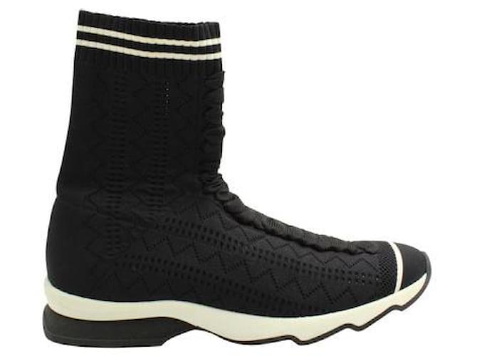 Fendi Stretch Knit Sneakers Black  ref.1285737
