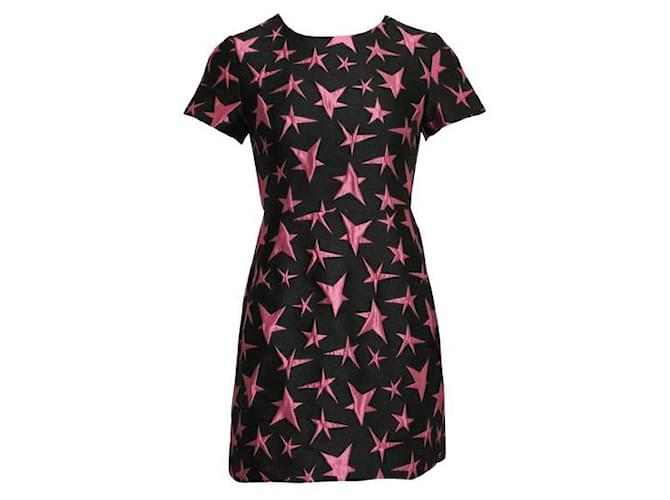 Msgm Black & Pink Star Mini Dress Polyester  ref.1285746