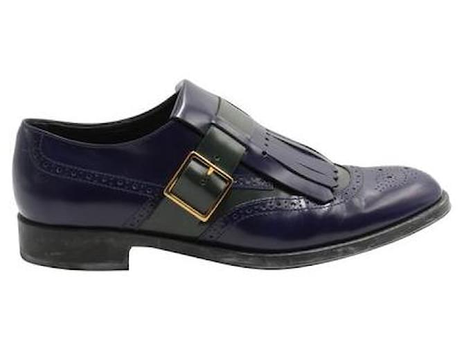 Tod'S Blue & Green Monk Strap Loafers Leather  ref.1285759