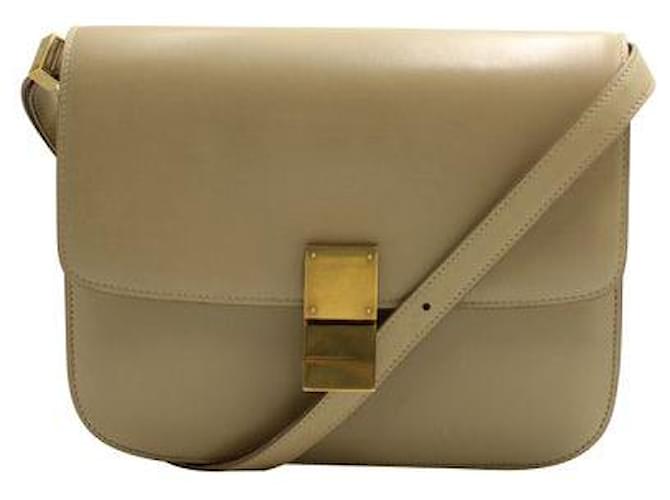 Céline Celine Beige Medium Classic Box Crossbody Bag Leather  ref.1285766