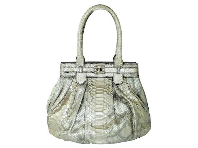 Zagliani Puffy Python Oxyde Grigio Doré