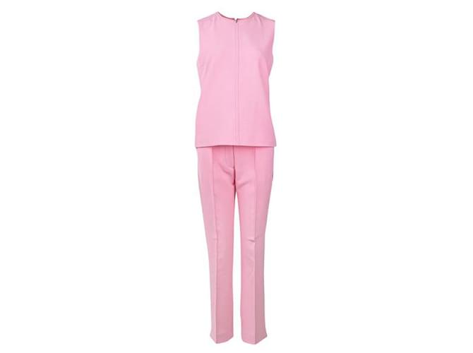 Victoria, Victoria Beckham Trousers With Stripe Detail Pink Polyester Wool Elastane  ref.1285807