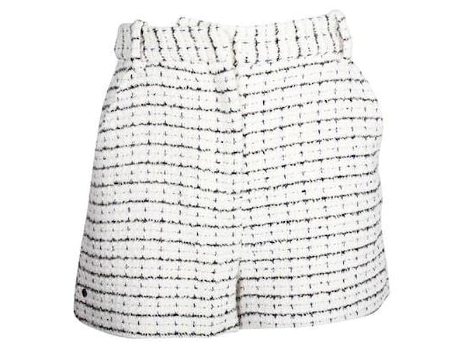 MAJE Ivory Tweed Shorts Cream Cotton  ref.1285811
