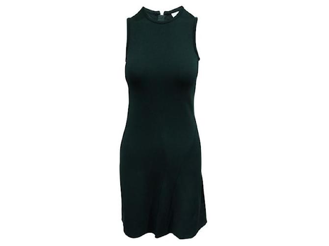 Autre Marque CONTEMPORARY DESIGNER Slim Fit Bottle Green Sleeveless Dress Suede Nylon Modal  ref.1285819
