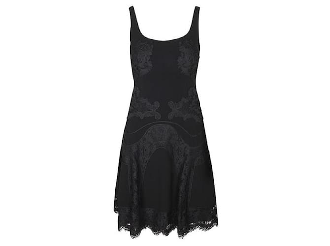 DIANE VON FURSTENBERG Embellished Black Dress Polyester Triacetate  ref.1285829