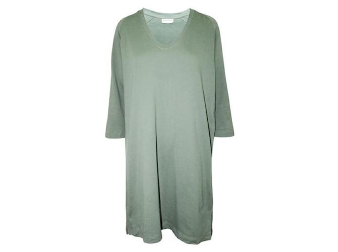 Dries Van Noten Abito T-shirt oversize verde Cotone  ref.1285854