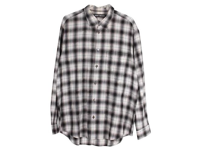 Issey Miyake Black and White Check Long Sleeve Shirt Cotton  ref.1285855