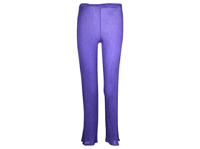 Issey Miyake ME Purple Textured Pants Polyester  ref.1285869