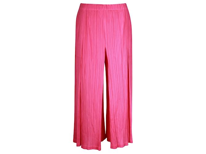 Issey Miyake IKKO TANAKA Pantalones holgados plisados en rosa caramelo Poliéster  ref.1285870