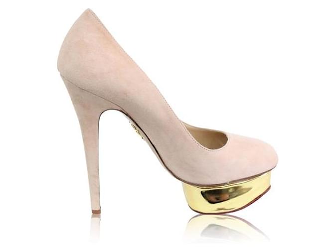 CHARLOTTE OLYMPIA Suede Dolly Pumps  ref.1285878