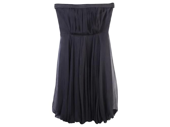 Autre Marque CONTEMPORARY DESIGNER Silk Strapless Dress Black  ref.1285879
