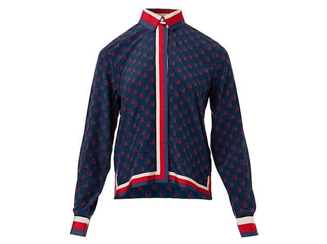 Gucci Seidenhemd mit Logo Mehrfarben  ref.1285895