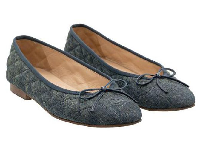Chanel Bailarinas vaqueras Azul