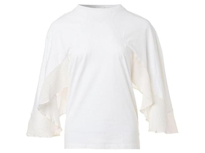 Chloé Haut en coton avec détails transparents Blanc  ref.1285911