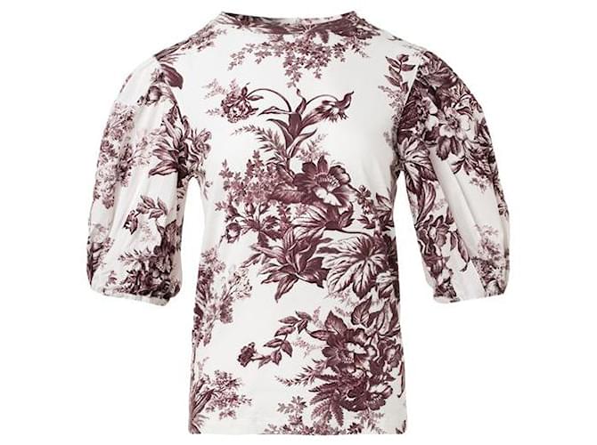 Erdem Theodora Floral-Print Puff-Sleeve Top Multiple colors Cotton  ref.1285915