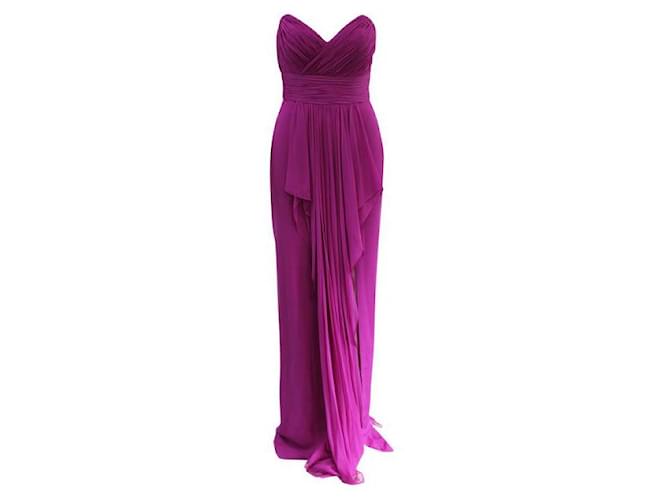 Autre Marque MARCHESA NOTTE Purple Evening Dress Silk  ref.1285935