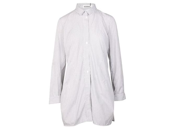 Autre Marque CONTEMPORARY DESIGNER Black And White Stripes Long Shirt Cotton  ref.1285942