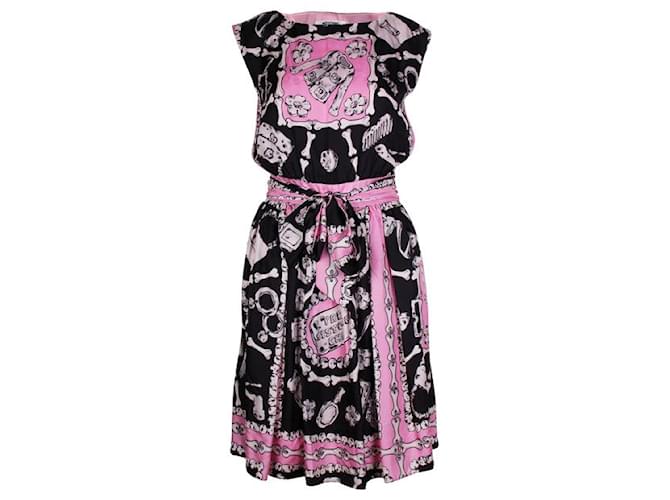 MOSCHINO CHEAP AND CHIC Bones Print Silk Dress Multiple colors Polyester  ref.1285945