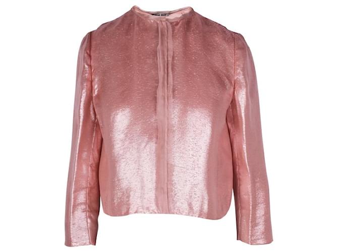 MIU MIU Shiny Pink Jacket Silk Cotton  ref.1285950