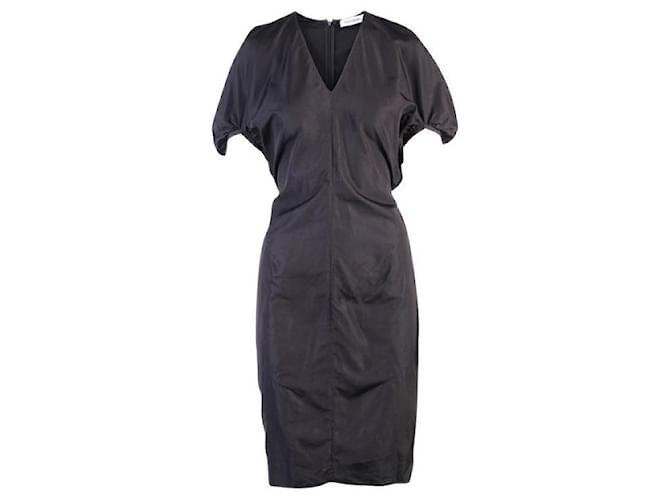 YVES SAINT LAURENT Black Dress Silk Cotton  ref.1285964