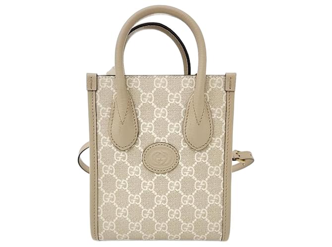 Gucci Interlocking G Mini Tote Bag (671623) Beige  ref.1286008
