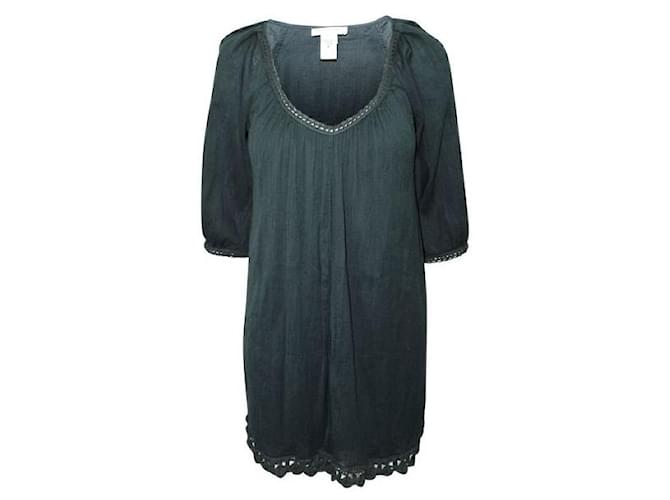 Diane Von Furstenberg Dark Green V-neckline Summer Dress Cotton  ref.1286042