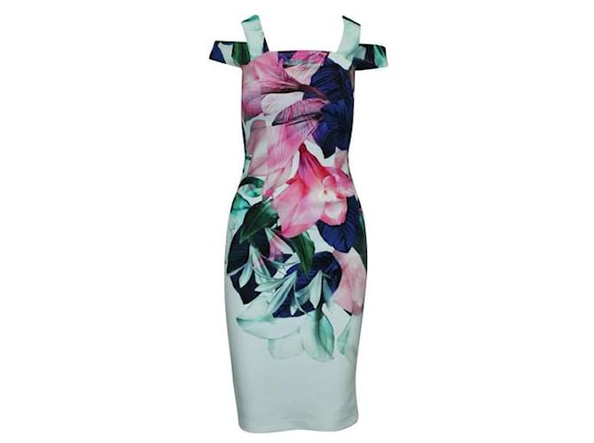 Autre Marque CONTEMPORARY DESIGNER Floral Print Midi Dress Polyester Elastane  ref.1286051