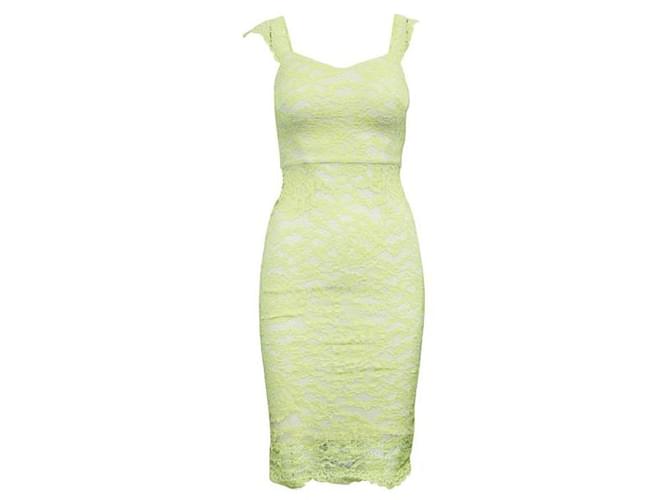 Autre Marque CONTEMPORARY DESIGNER Light Yellow Lace Dress Cotton Polyamide Rayon  ref.1286054