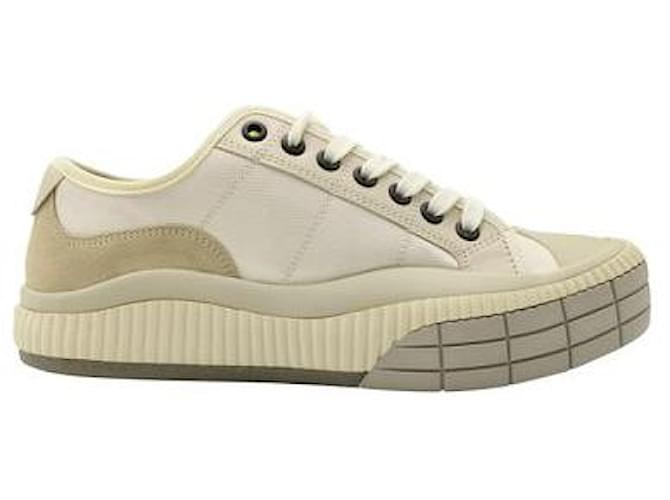 CHLOÉ Off-Whitte Sneakers with Neon Green Details White  ref.1286065