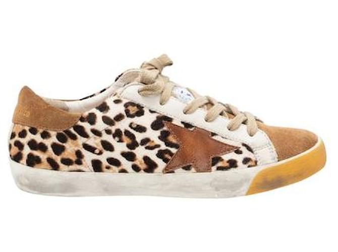 Autre Marque Zeitgenössische Designer-Sneakers „Superstar“ mit Leopardenmuster Braun  ref.1286075
