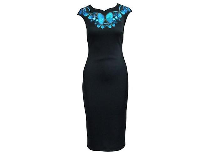Autre Marque Contemporary Designer Black Slim Fit Dress With Butterfly Print Multiple colors Polyester Elastane  ref.1286078