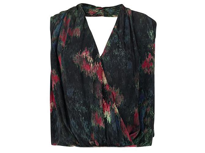Autre Marque Blusa de seda com múltiplas estampas de designer contemporâneo Multicor  ref.1286083