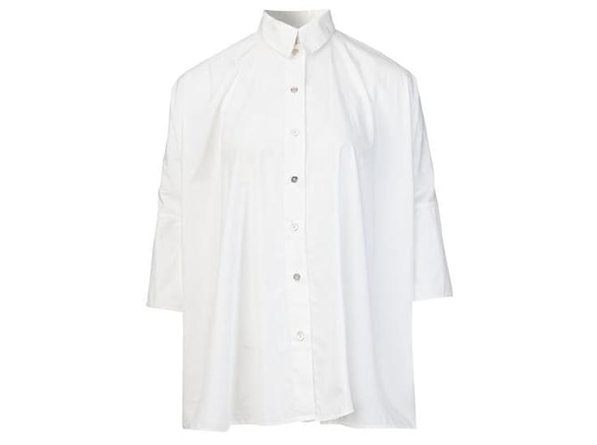 Maison Martin Margiela Hemdblusenkleid aus Baumwollpopeline Weiß Baumwolle  ref.1286103