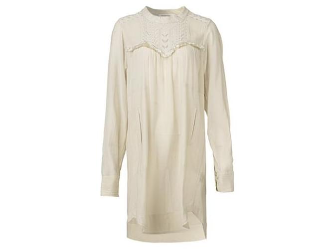 Isabel Marant Etoile Embellished Long Sleeve Blouse White Cotton Viscose  ref.1286109