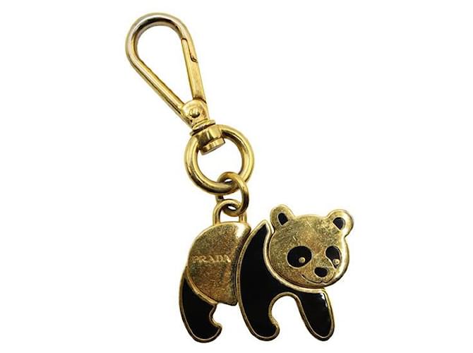 Porte-clés et bijou de sac Prada Panda Bear Doré  ref.1286119