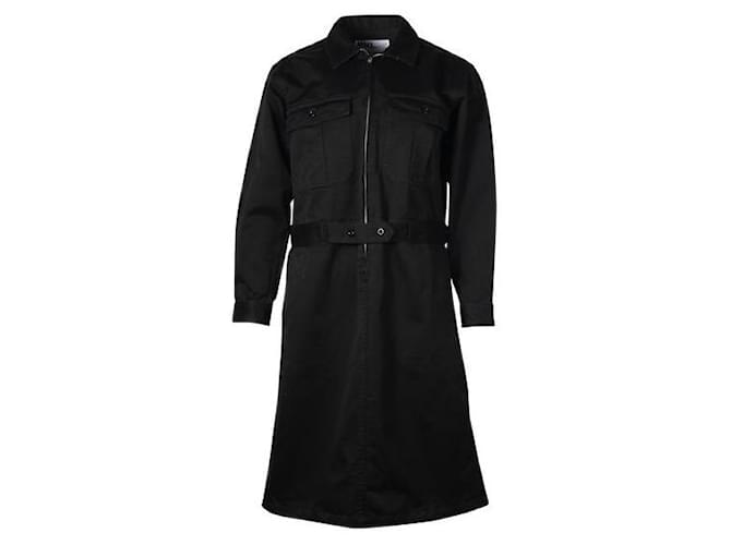 Autre Marque Contemporary Designer Black Zipper Dress Coat Cotton  ref.1286138