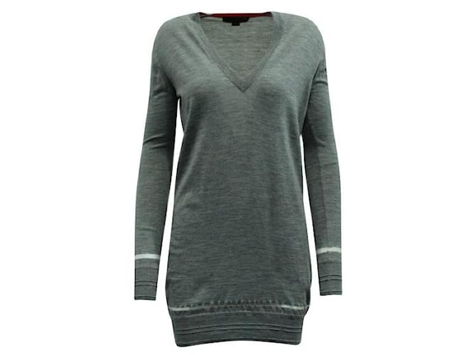 ALEXANDER WANG Grey Blouse/ V-neck sweater Wool Polyamide  ref.1286151