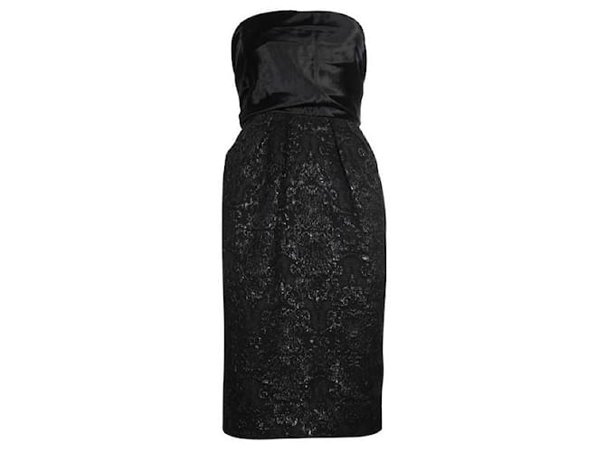 Autre Marque CARLA ZAMPATTI  Black Dress With Shiny Details Suede Cotton Polyester Rayon  ref.1286163